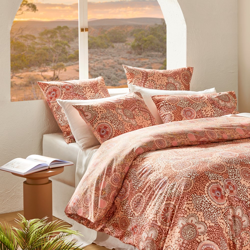 Cungelella Bilabila Coral Sunset Quilt Cover Set + Separates