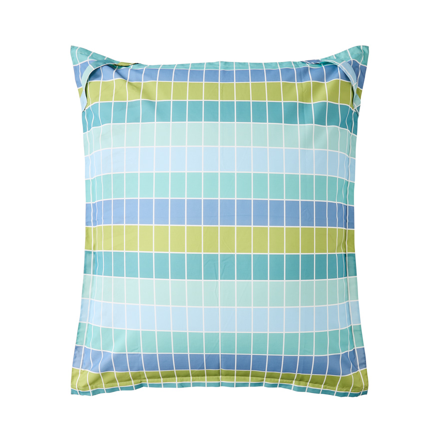 Outdoor Aqua Subway Grid Floatable Floor Cushion Cover