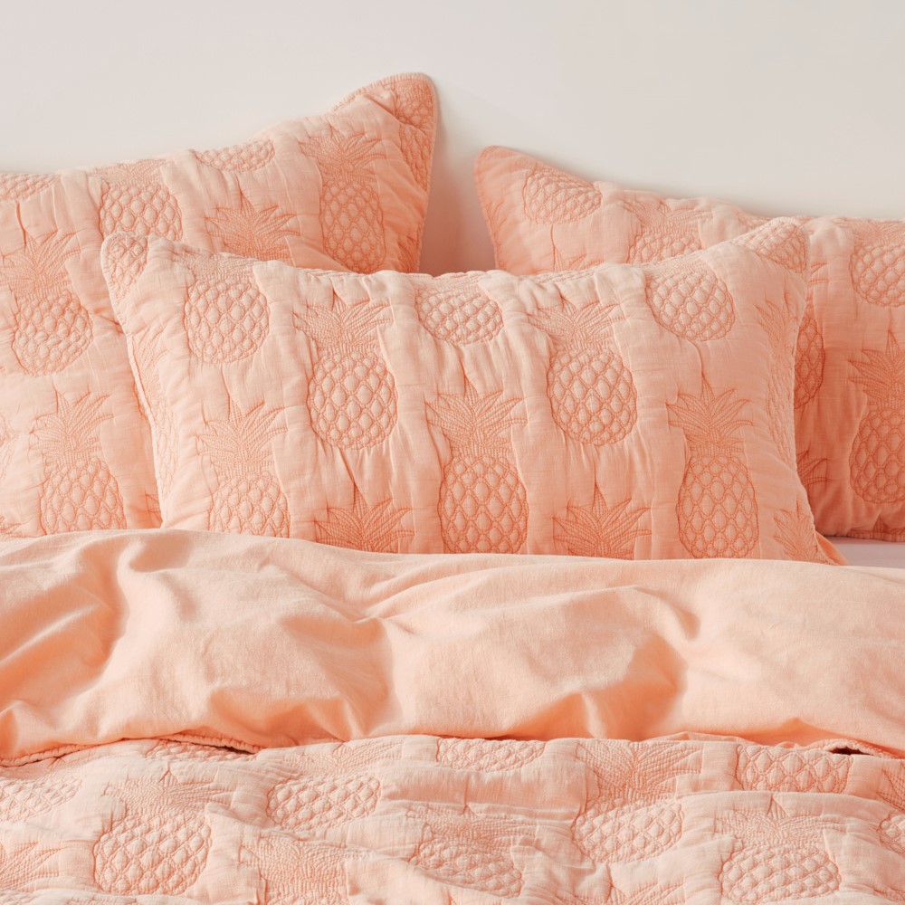 Mimosa Apricot Quilted Pillowcases
