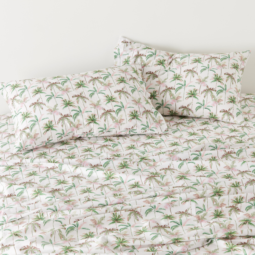 Rio Palm Green Printed Sheet Set