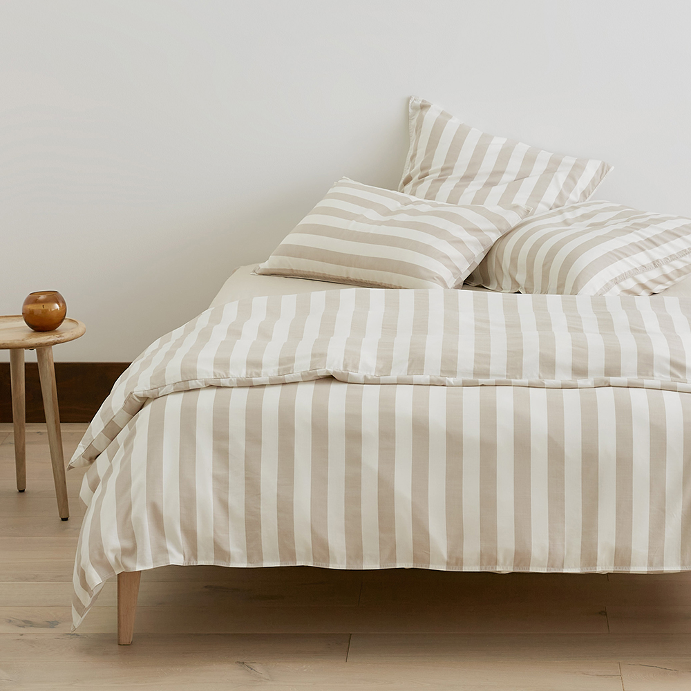 Bamboo Linen Natural Stripe Quilt Cover Separates