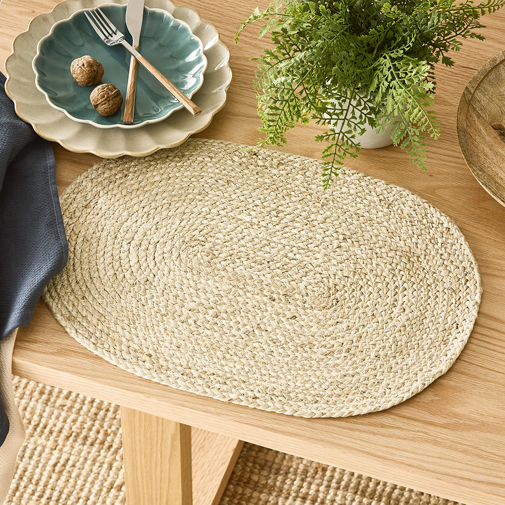 Sicily Collection Pack of 2 Natural Oval Placemats