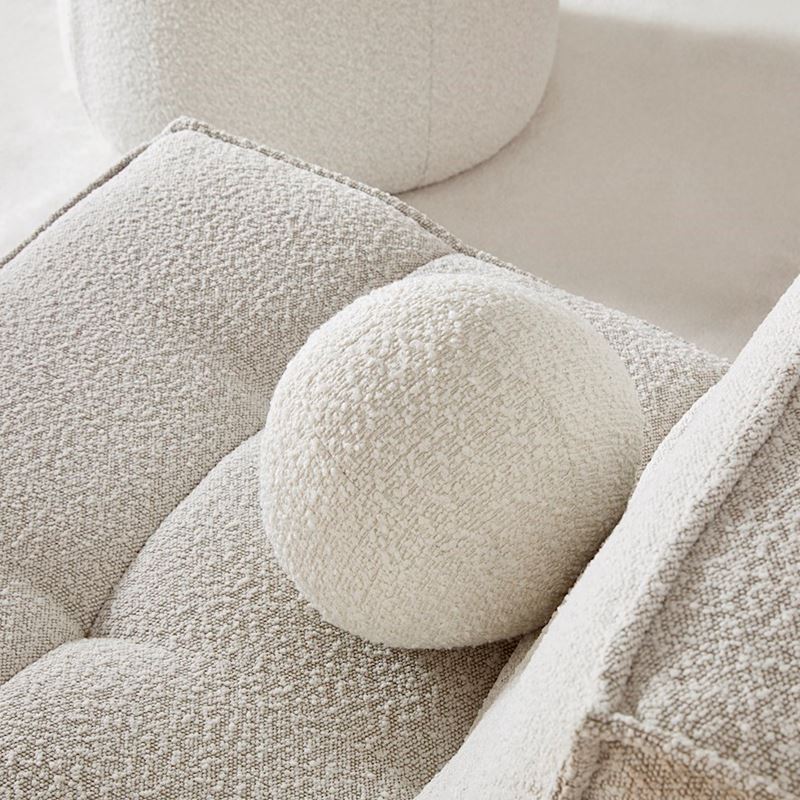 Boucle White Ball Cushion