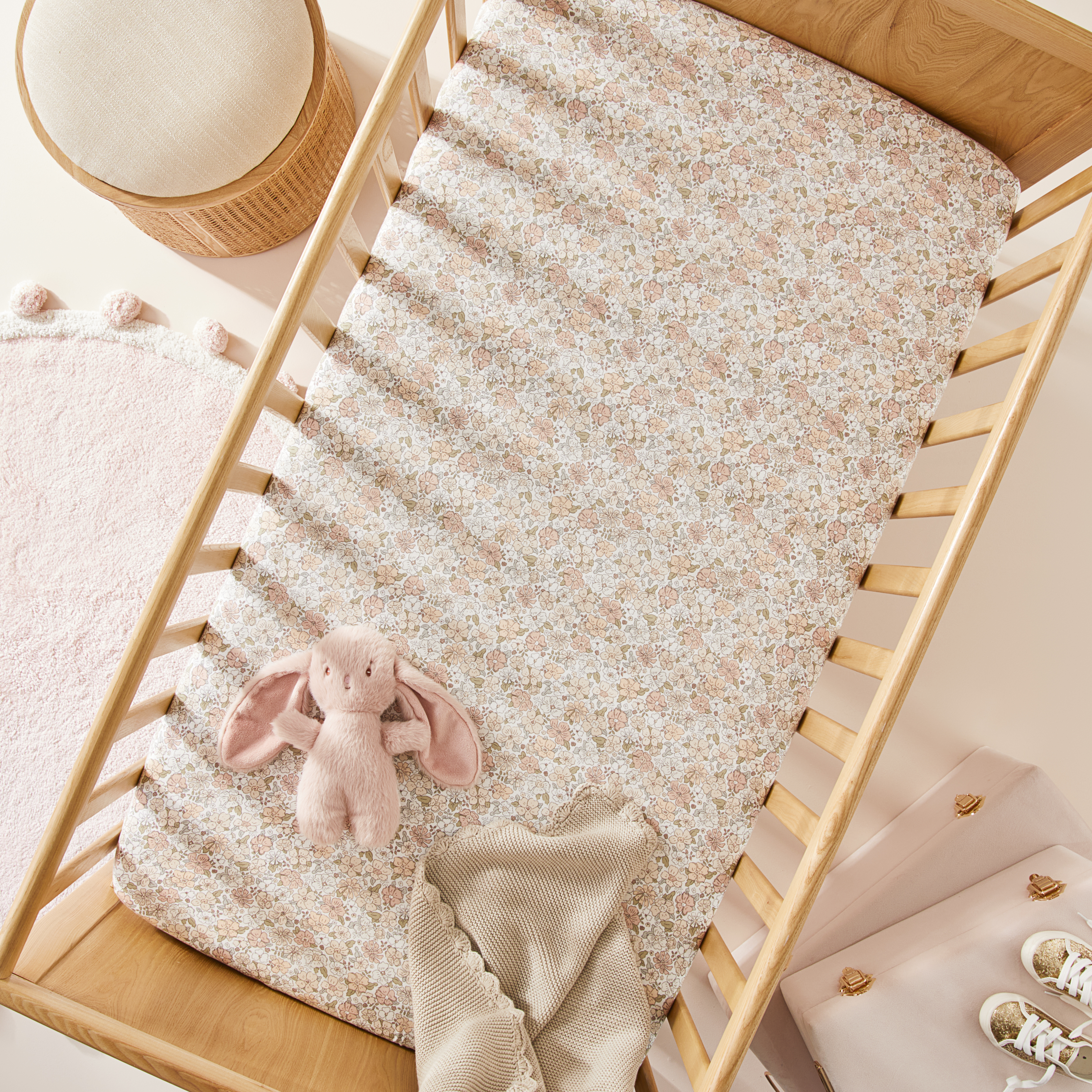 Vada Vintage Floral Pink Fitted Sheets Pack of 2