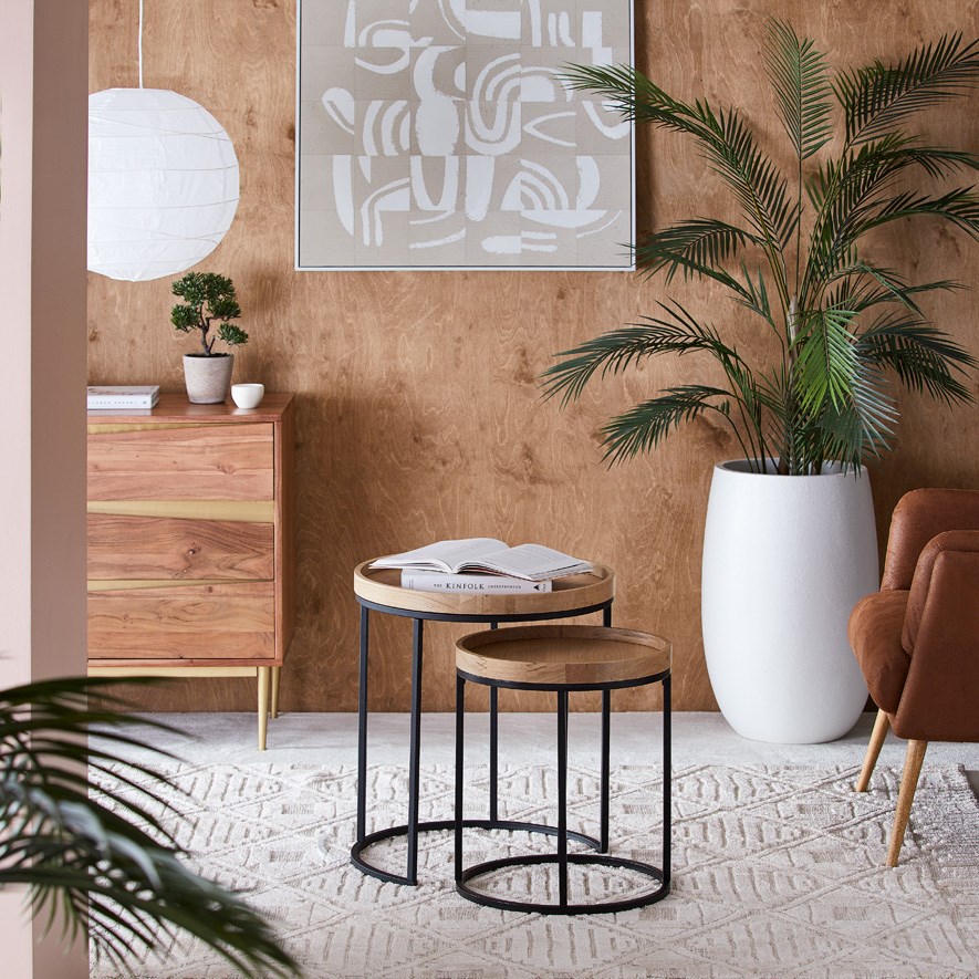 Salvador Black & Natural Nesting Table