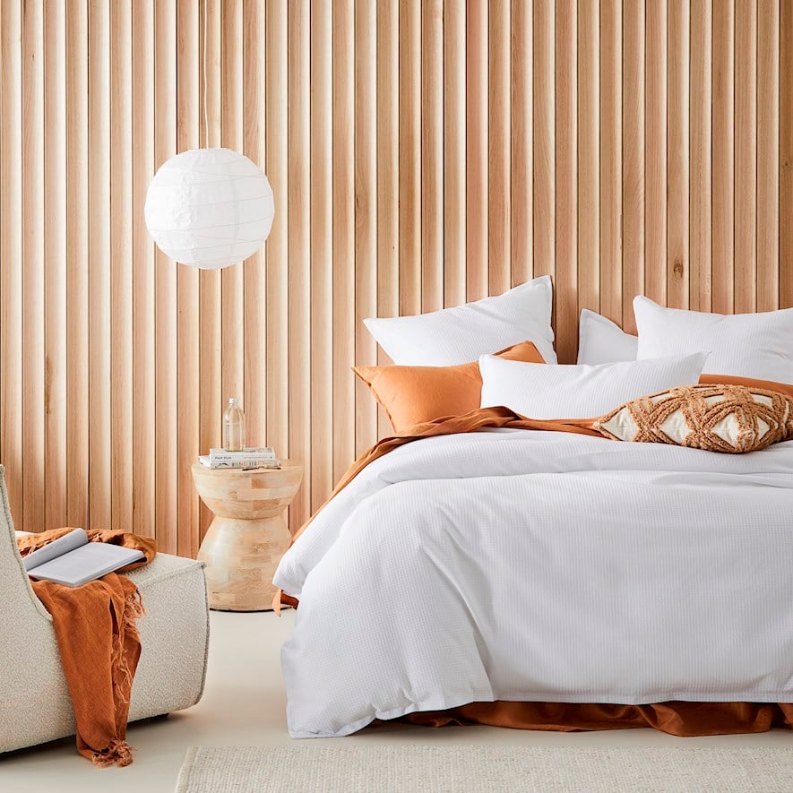 Berlin Waffle White Quilt Cover Set + Separates