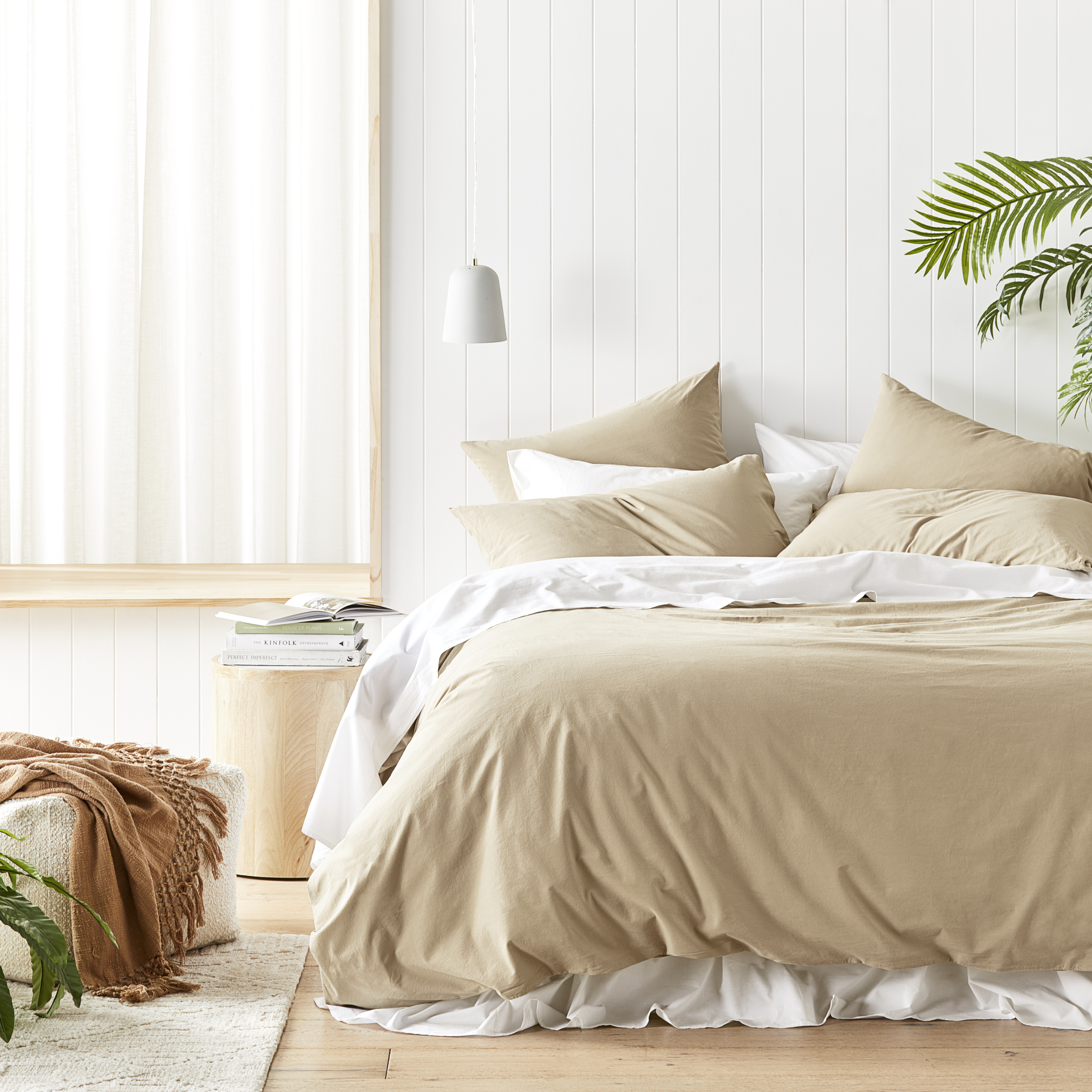 Stonewashed Cotton Sesame Quilt Cover Separates