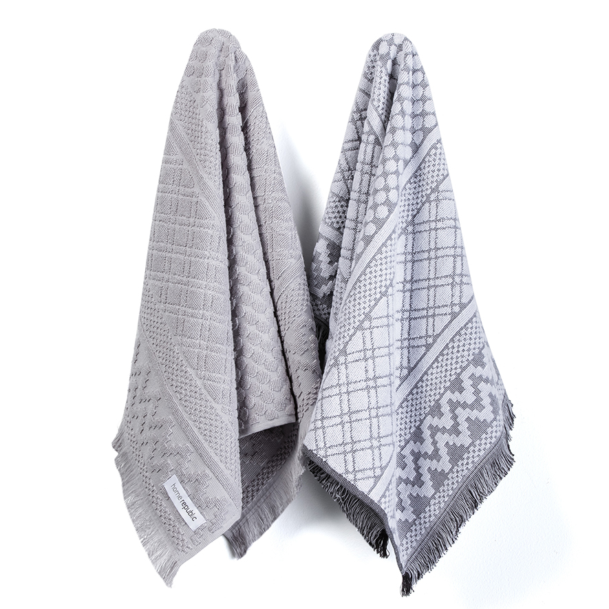 Turin Dove Grey Tea Towel 2 Pack