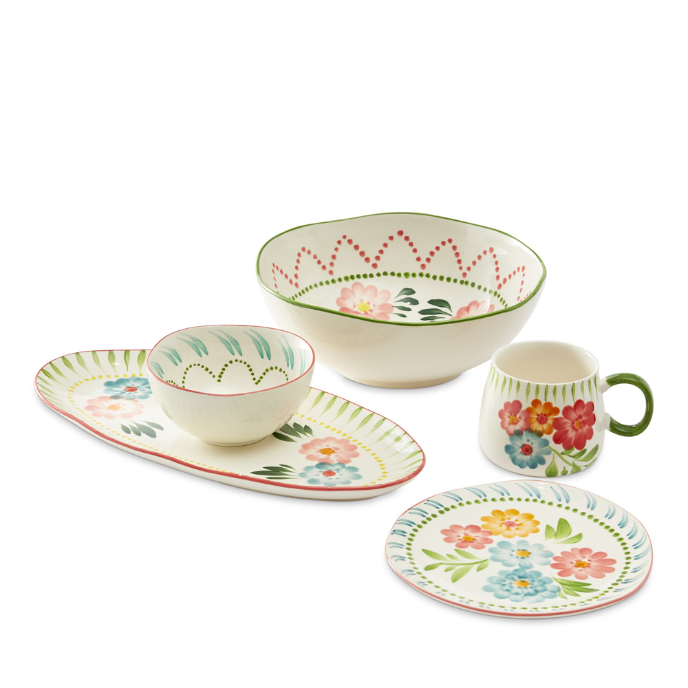 Valentina Handpainted Green Servingware