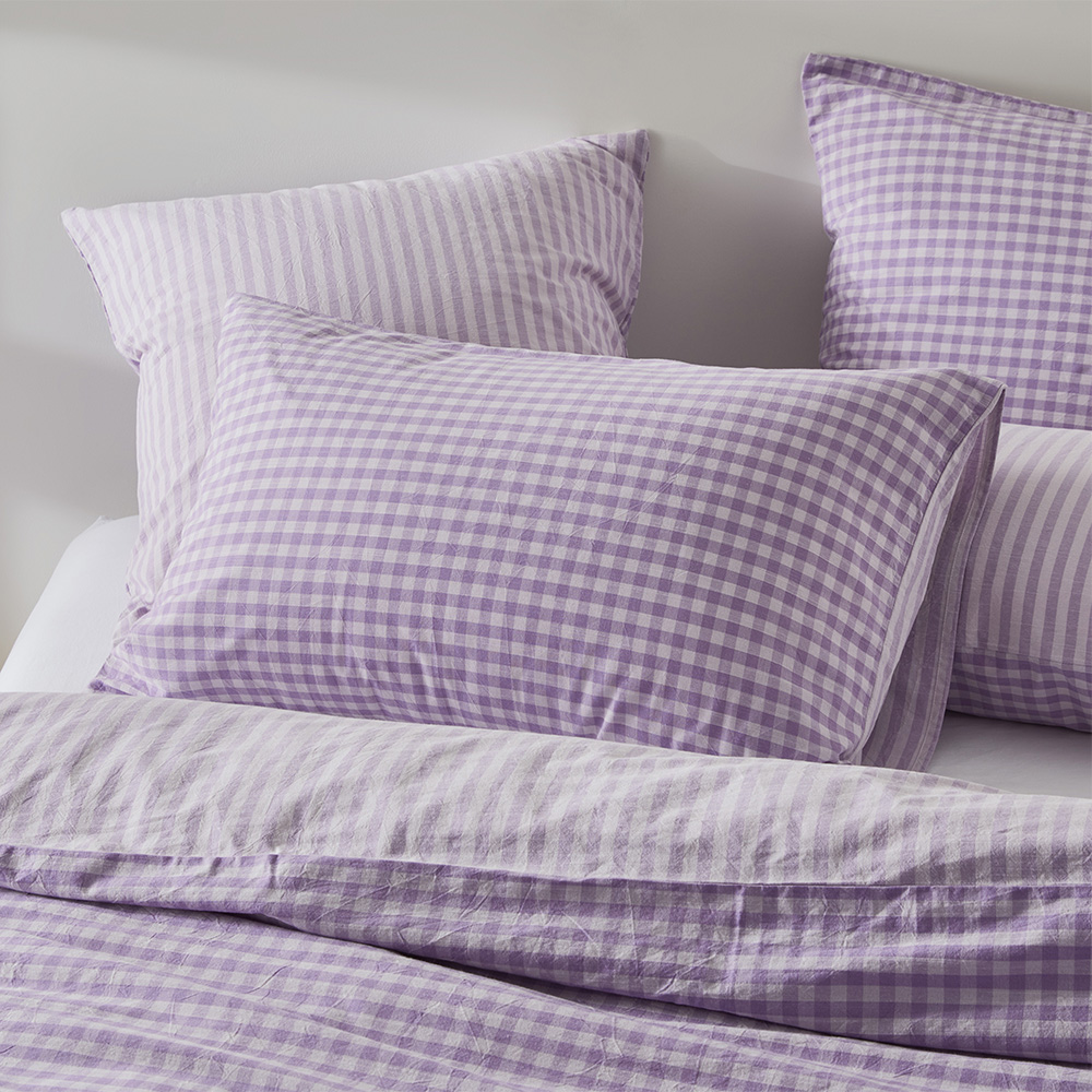 Carrie Lilac Gingham Pillowcases