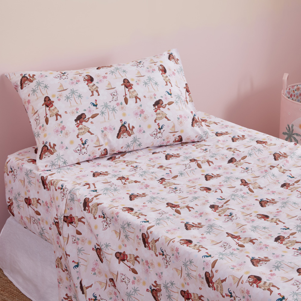 Disney Moana Loves The Sea Pink Sheet Set