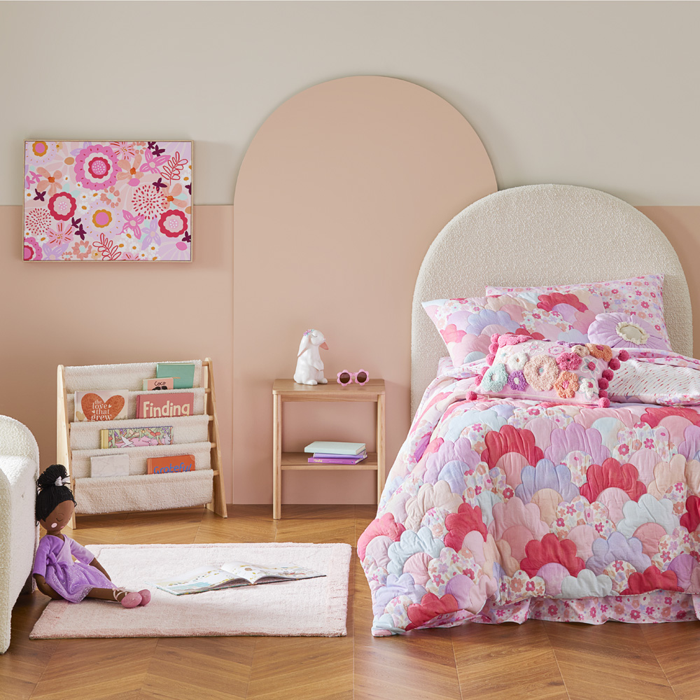 Stella Pink Floral Quilted Quilt Cover Set