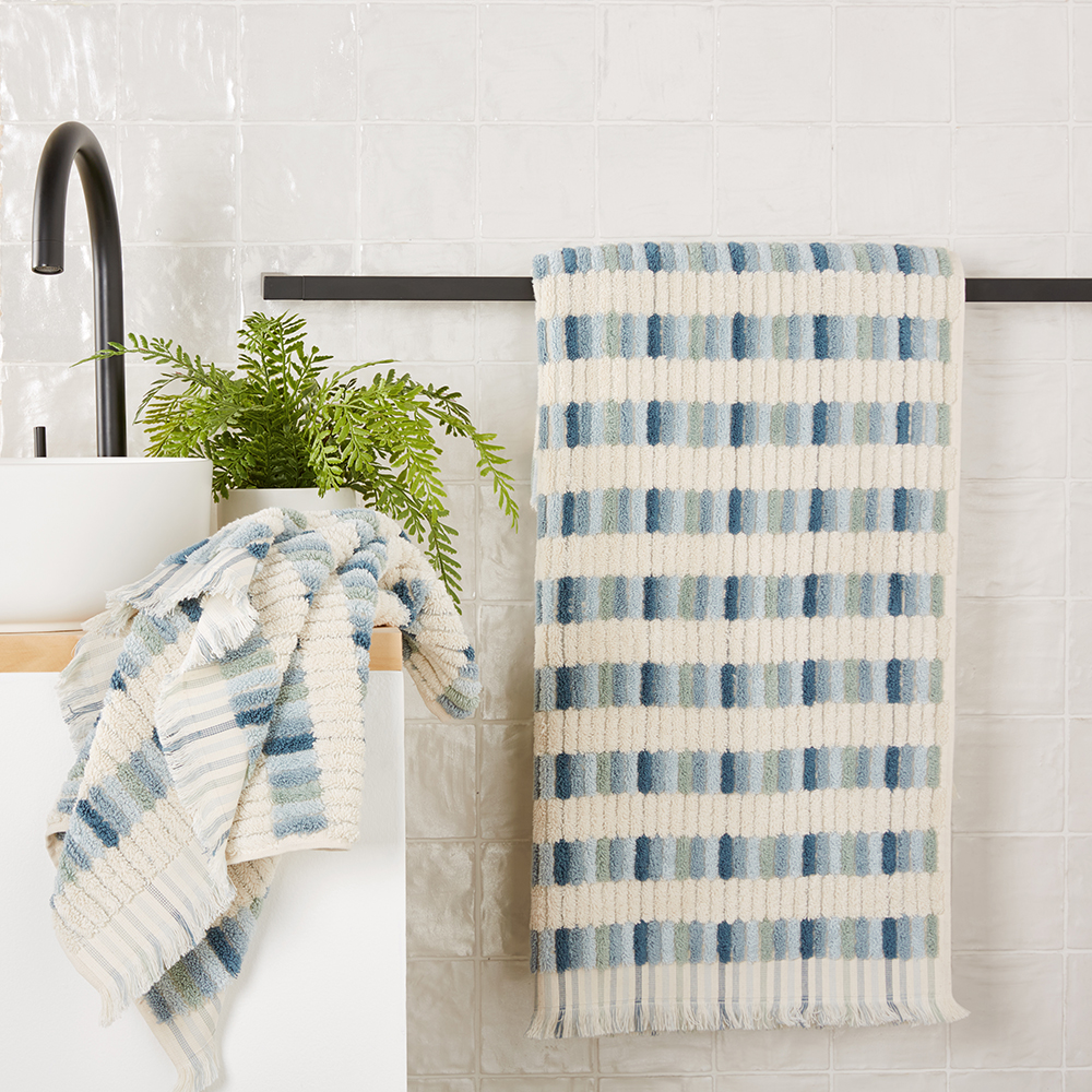 European Willow Sea Blue Multi Turkish Cotton Towel Range