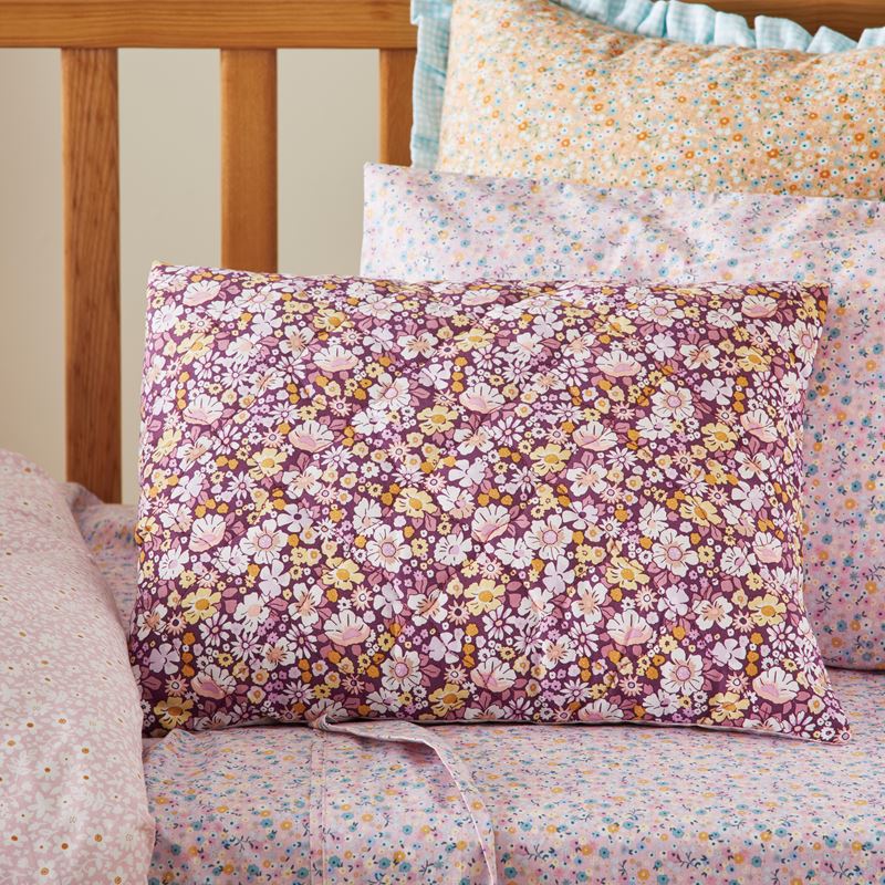 Heirloom Margot Mulberry Floral Cot Quilted Quilt Cover Set