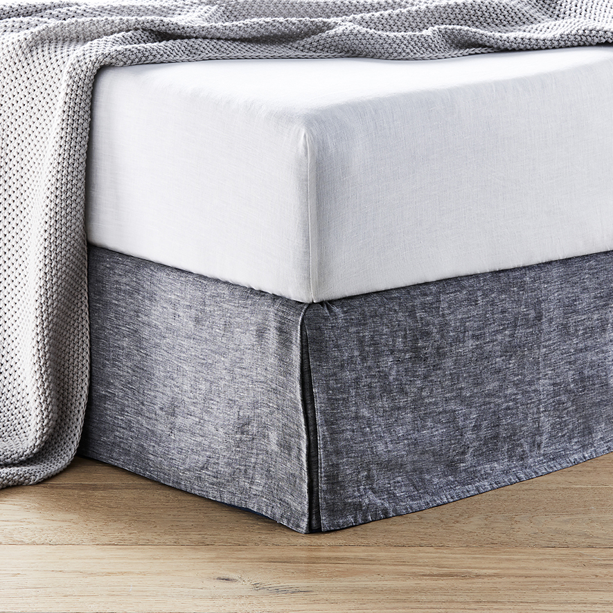 Vintage Washed Indigo Linen Valance