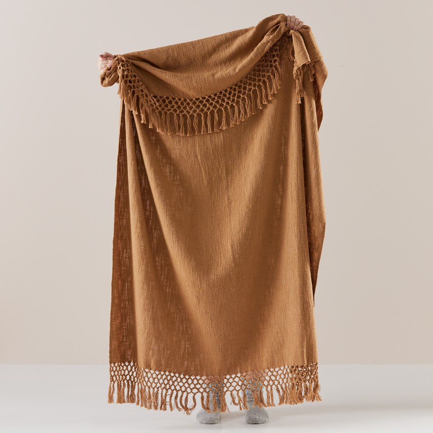 Macrame Tobacco Knot Throw