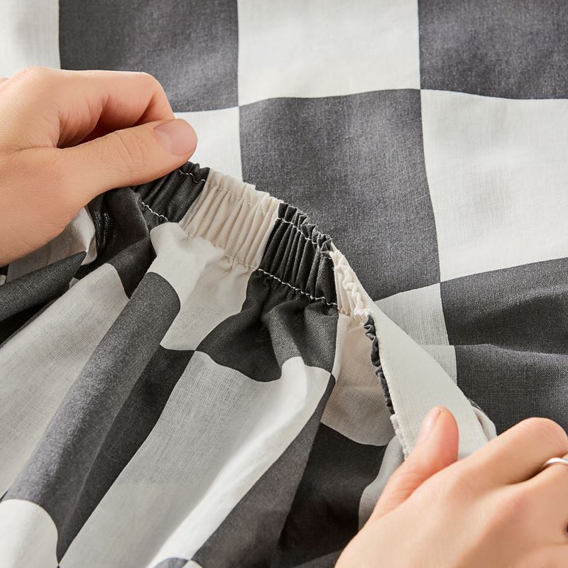 Perfect Cotton Charcoal Brick Printed Percale Sheet Set