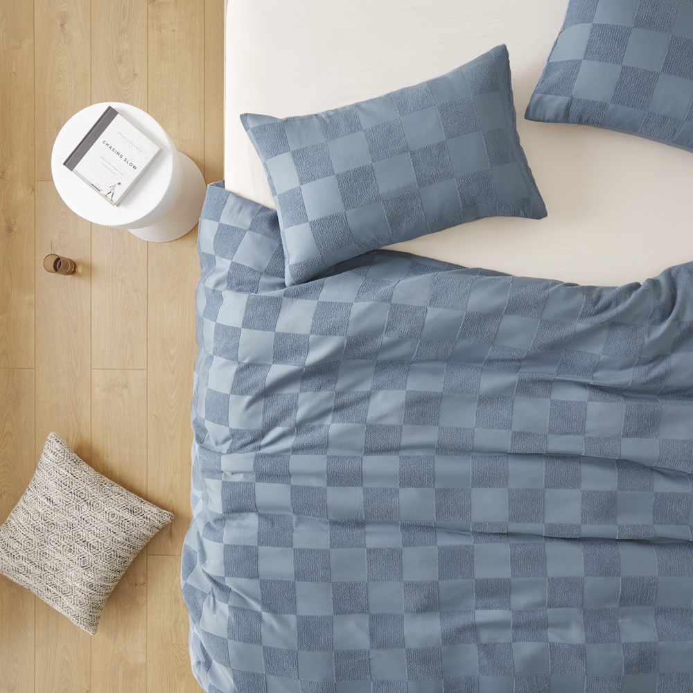 Checkerboard Denim Quilt Cover Set + Separates