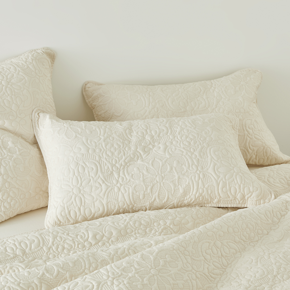 Chloe Ivory Quilted Pillowcases