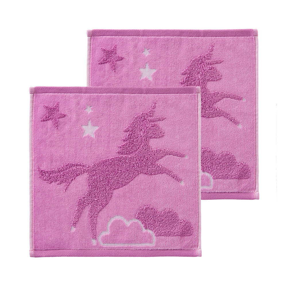 Unicorn Dreams Lilac Face Washers Pack of 2