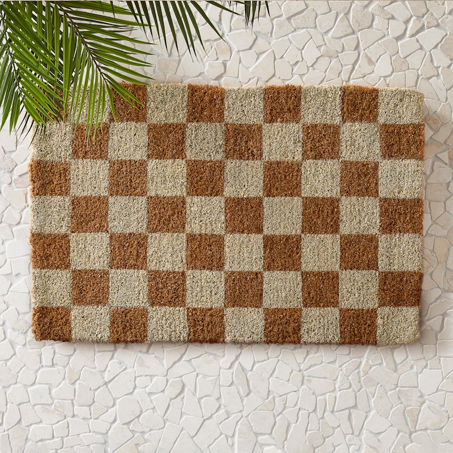 Coir Checkerboard Doormat