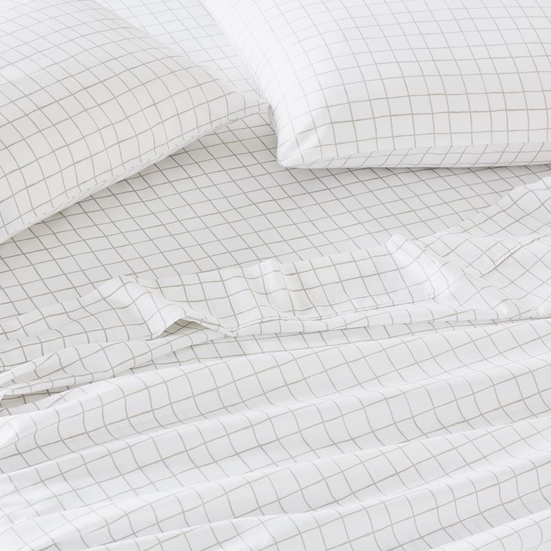 1500TC Brooklyn Printed Silver Grid Pillowcases