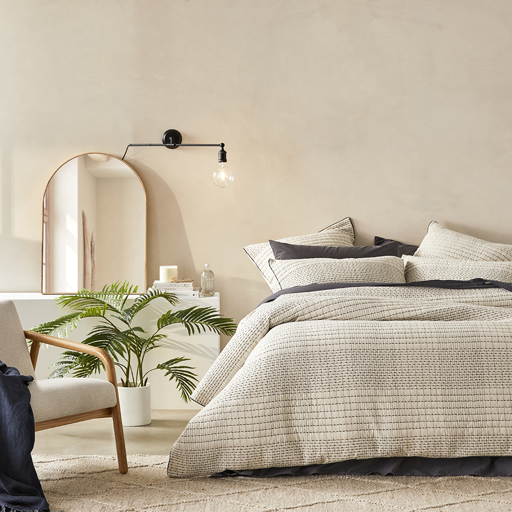 Kantha Natural Quilted Quilt Cover Separates