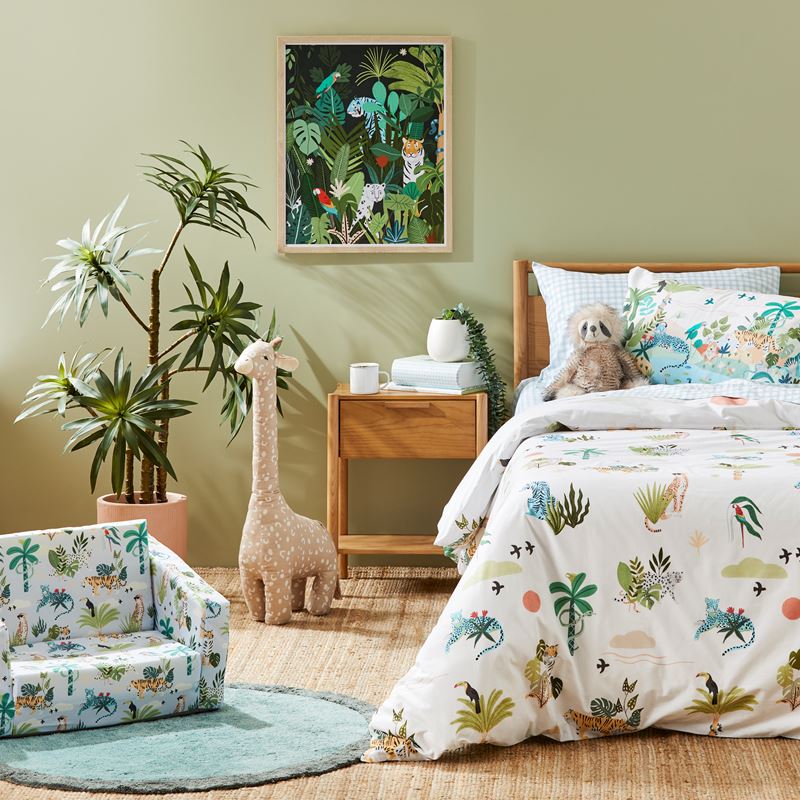 Animal Paradise Jungle Green Quilt Cover Set