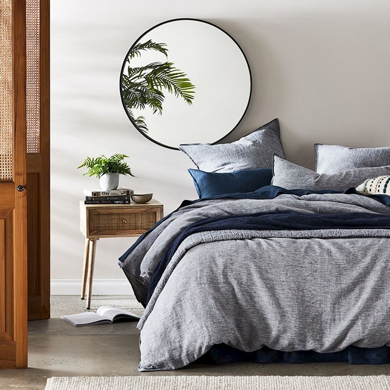 Vintage Washed Linen Indigo Pillowcase