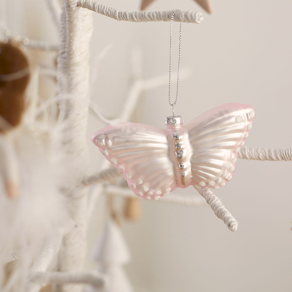 Vintage Pink Glass Butterfly
