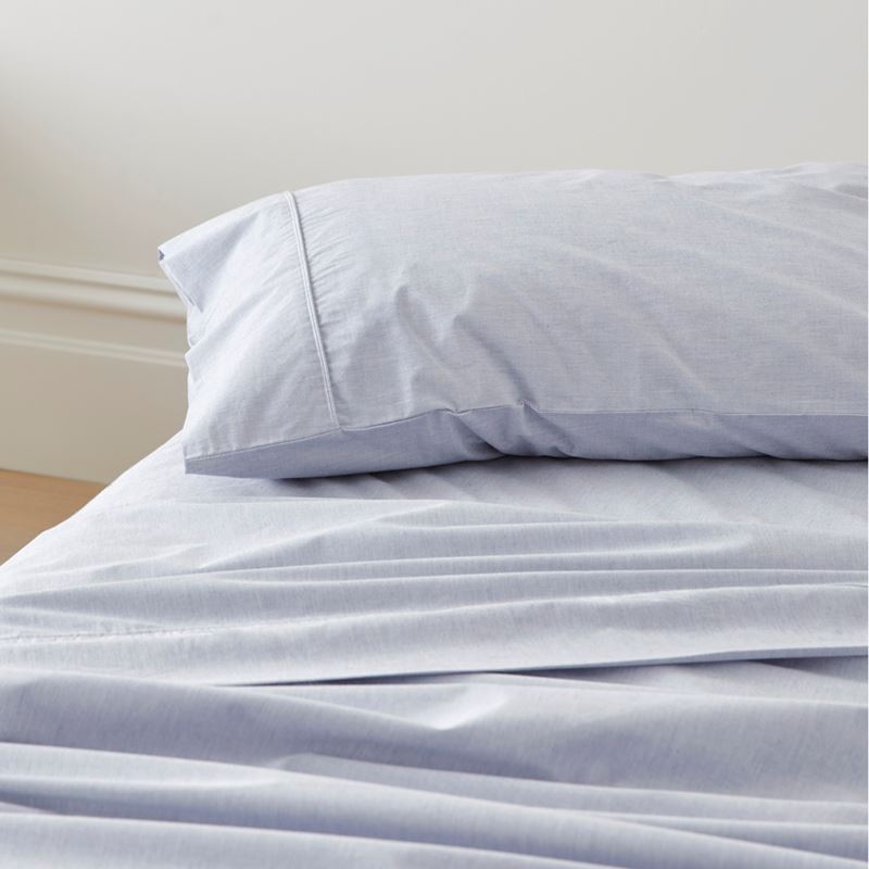 Fresh Yarn Dyed Blue Marle Sheet Set