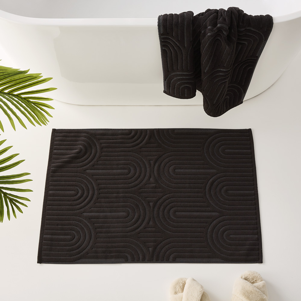 Archie Black Marle Bath Mat