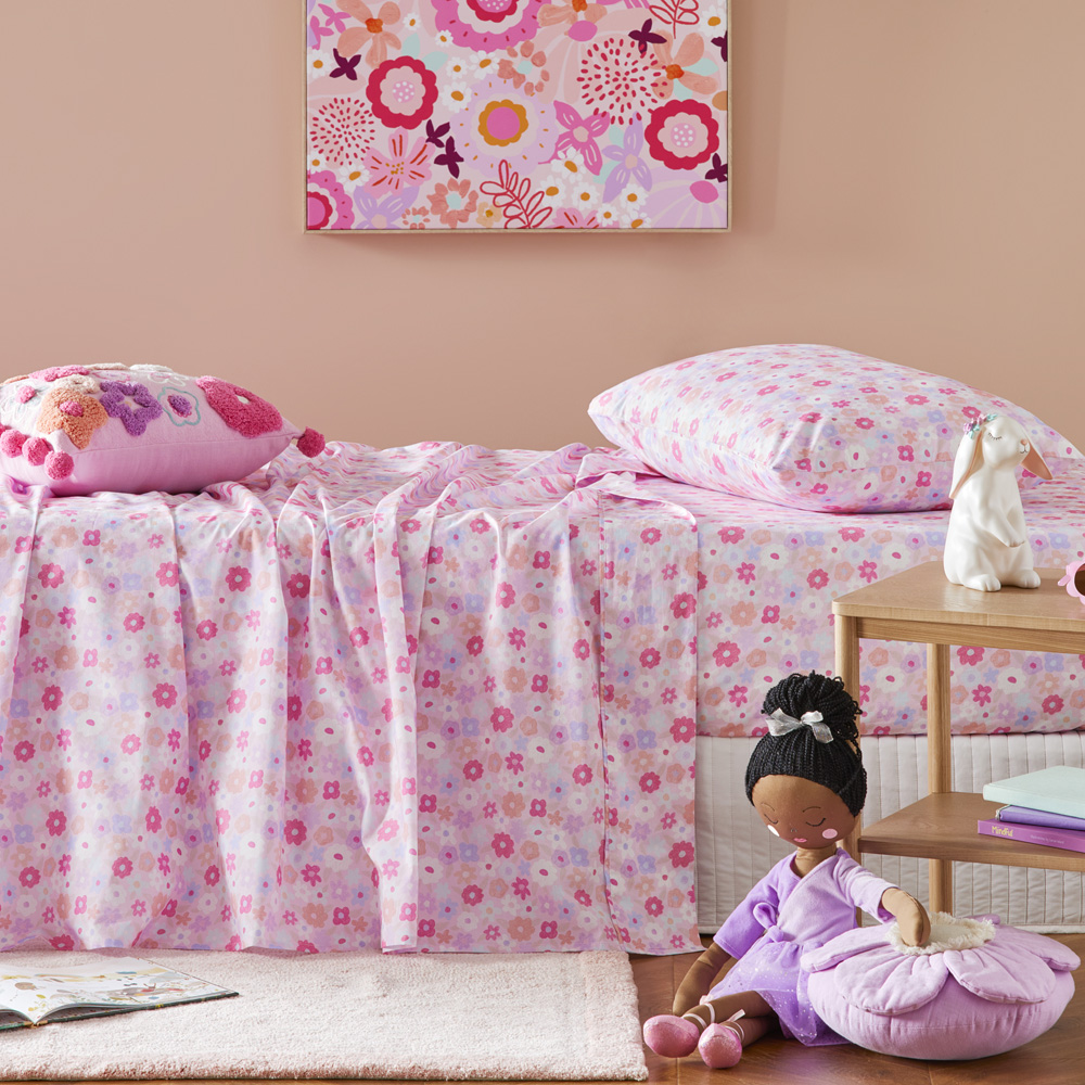Stella Pink Floral Sheet Set