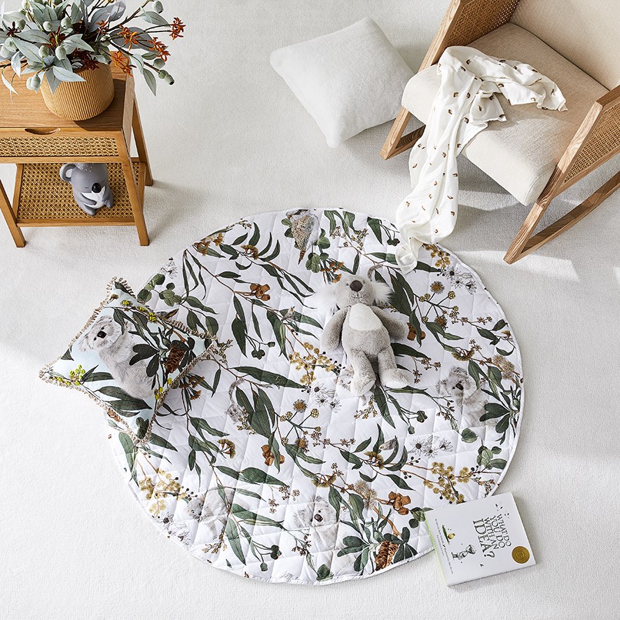 Gumnut Gully White Quilted Play Mat