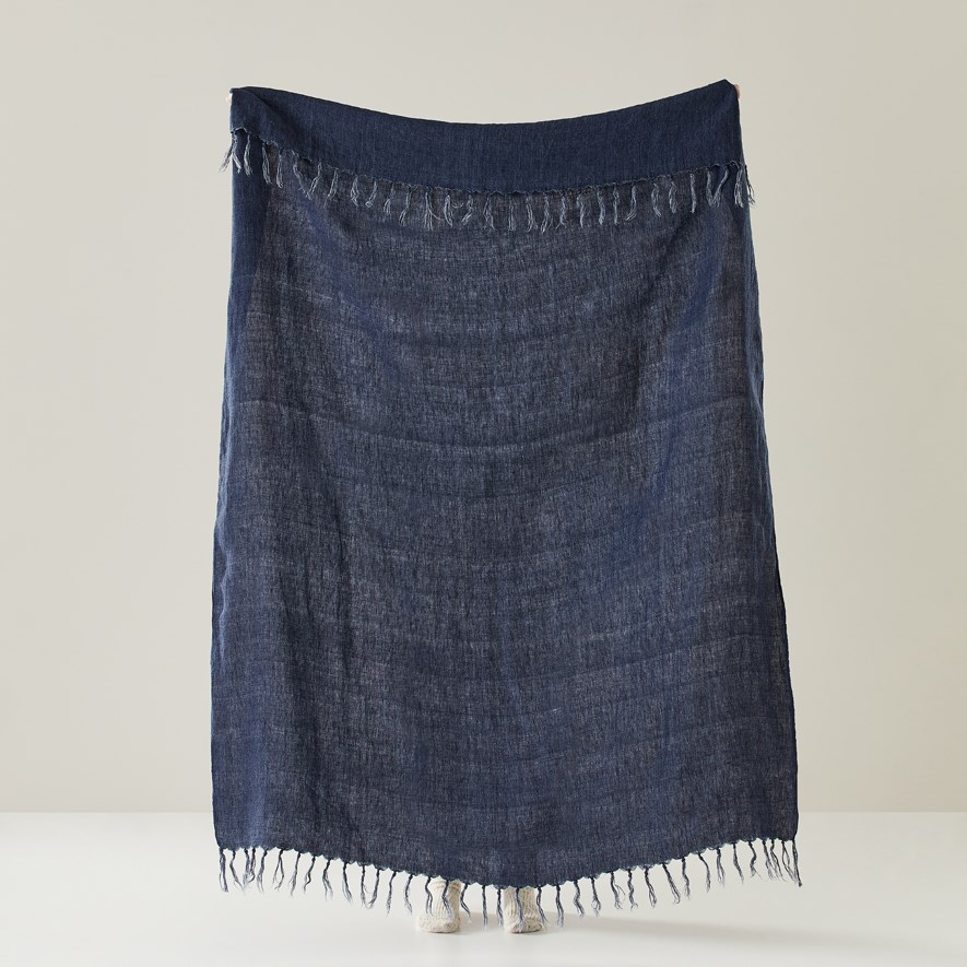 Malmo Denim Linen Throw