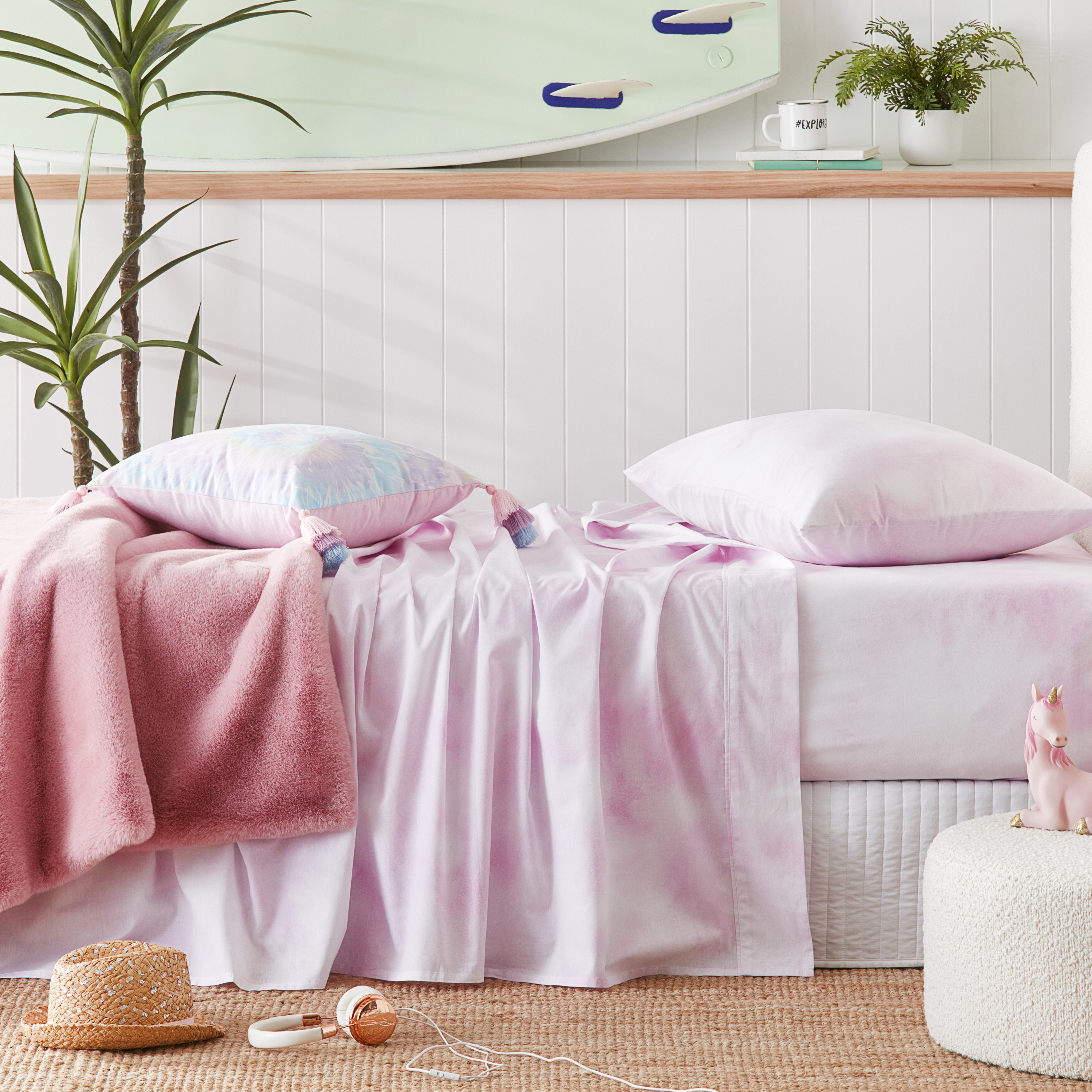 Arlo Tie Dye Pink Sheet Set