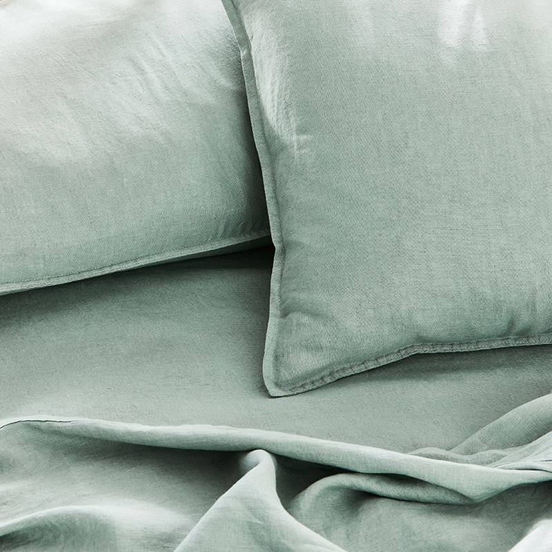 Vintage Washed Linen Eucalyptus Sheet Set
