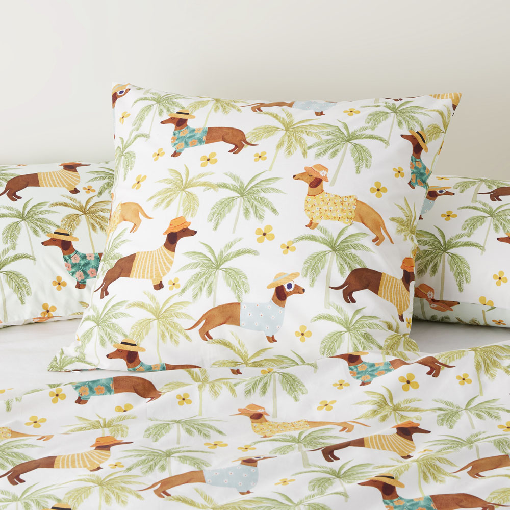 Summertime Dachshund Green Pillowcases
