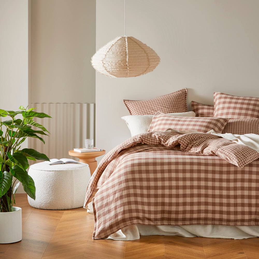 New York Cappuccino Check Quilt Cover Separates