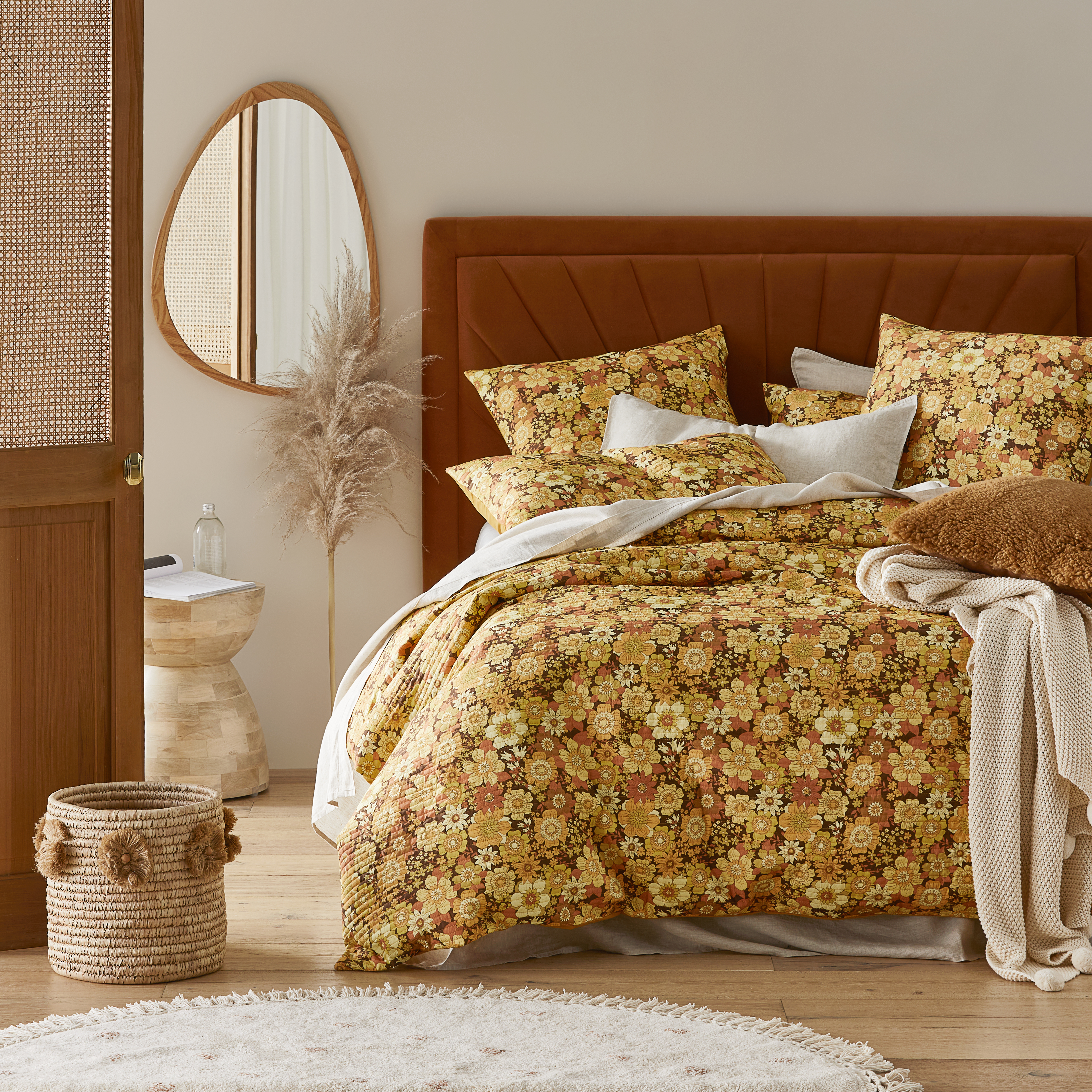 Hannah Gold Quilted Quilt Cover Separates