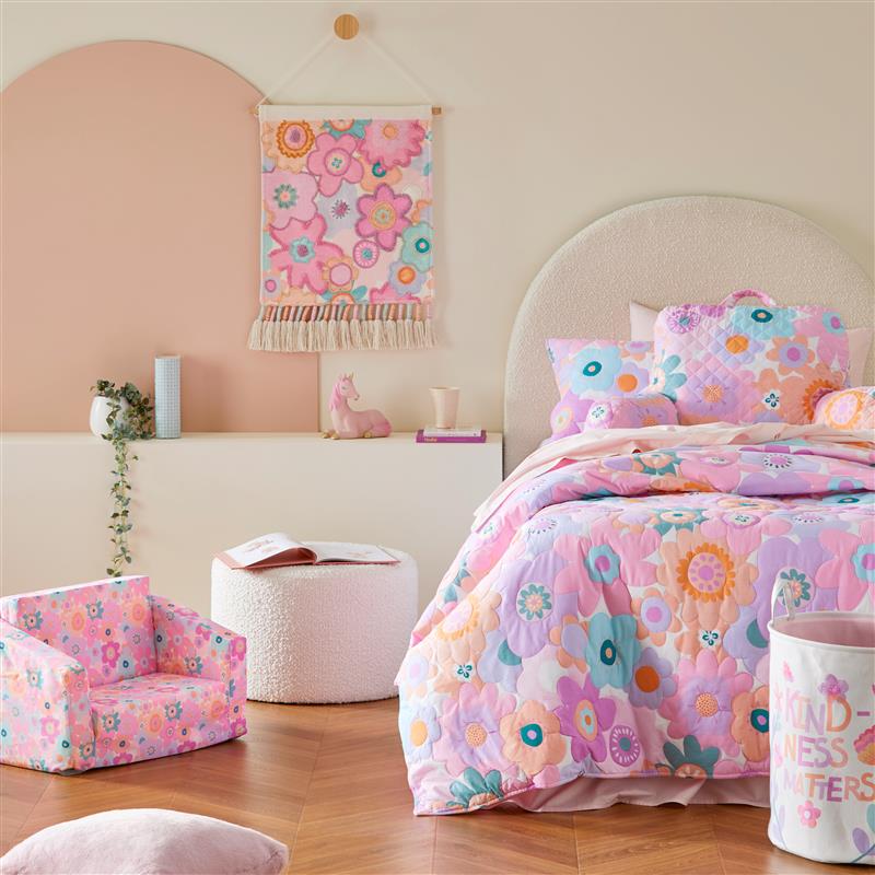 Poppy Floral Quilted Quilt Cover Set