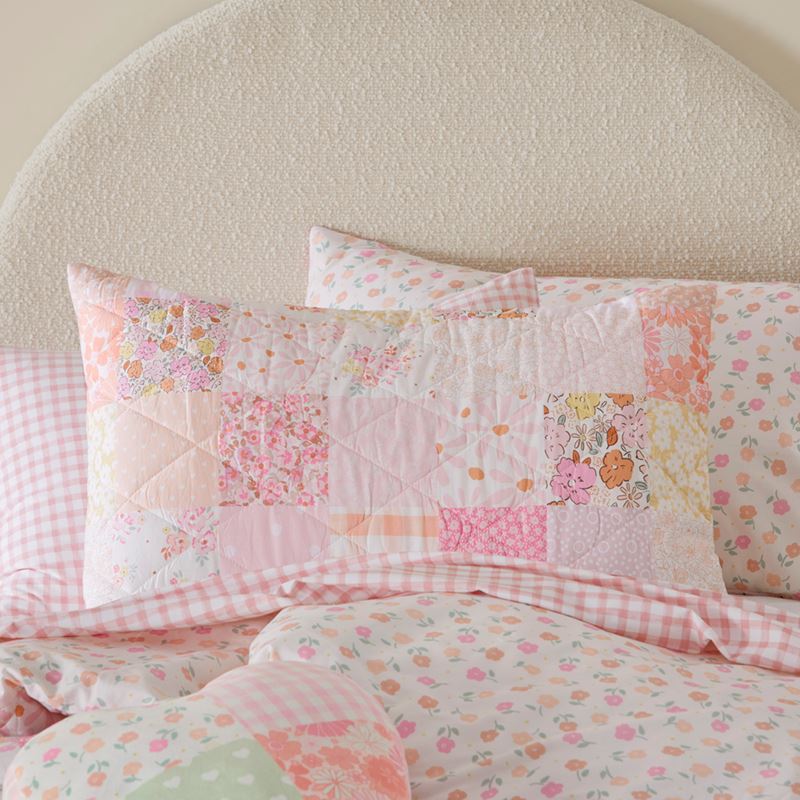Nola Patchwork Pink Quilted Quilt Cover Set