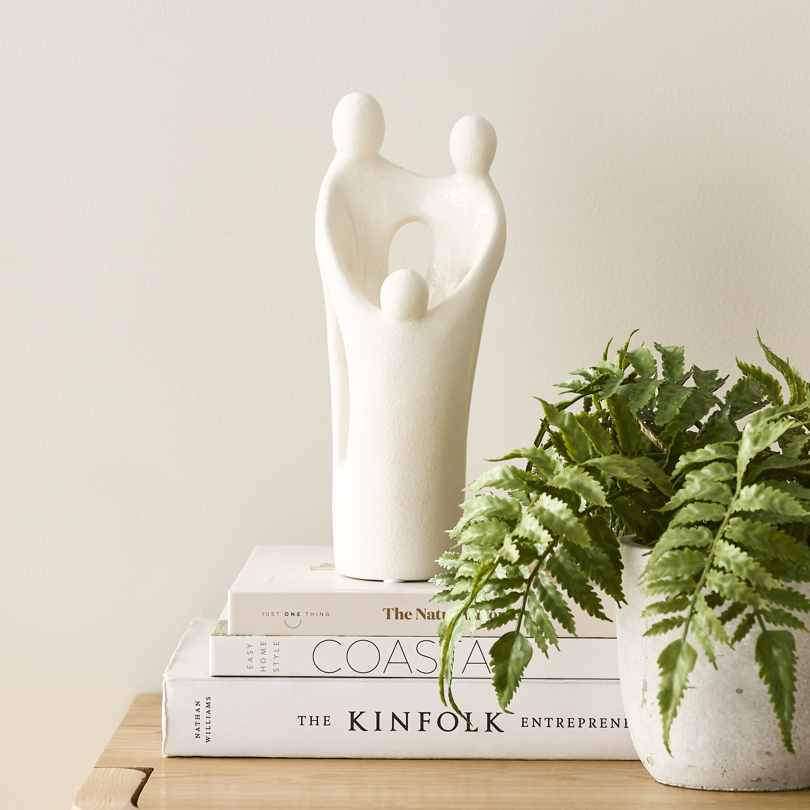 Togetherness Holding Arms White Statue