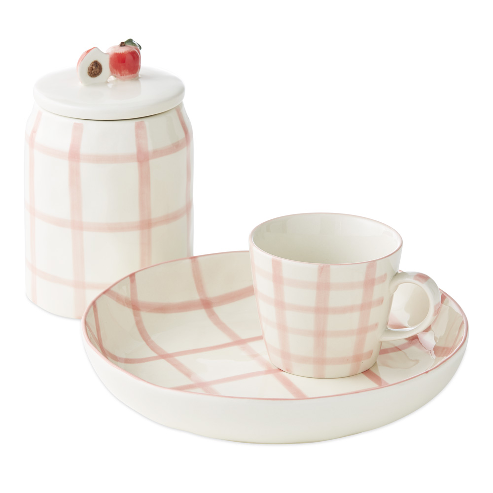 Charli Pink Check Servingware