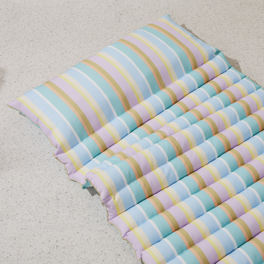 Outdoor Sorbet Stripe Padded Beach Lounger