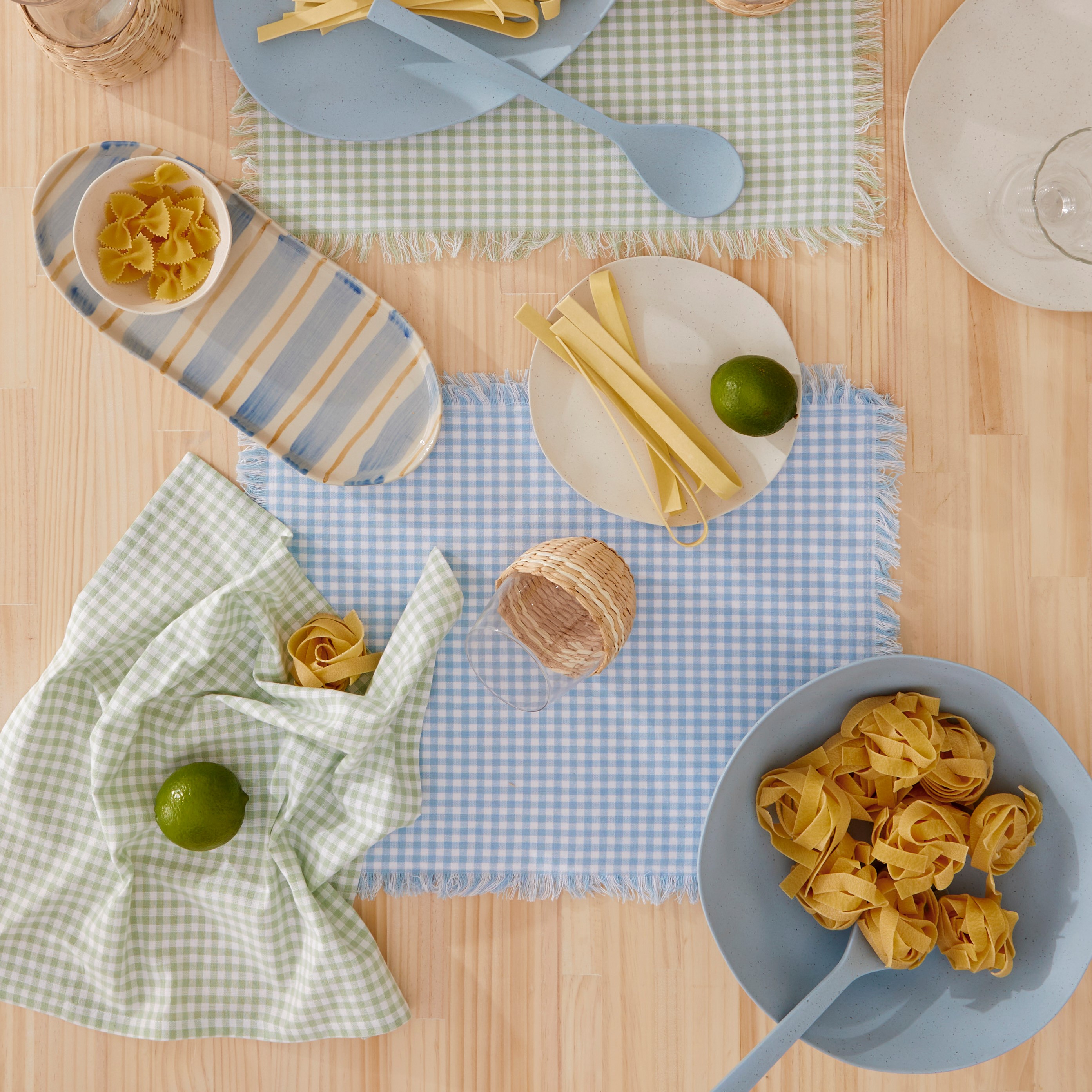 Sadie Blue Gingham Placemats 2 Pack