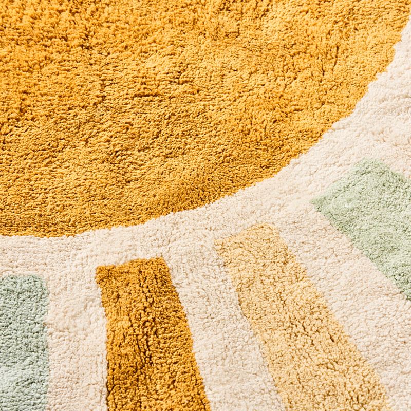 Retro Sun Sage & Ochre Multi Round Rug