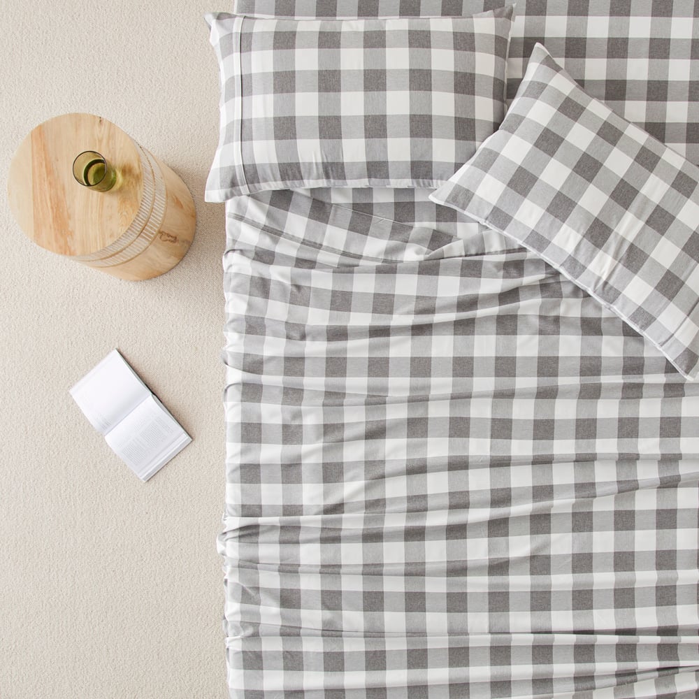Phoenix Grey Check Printed Sheet Set