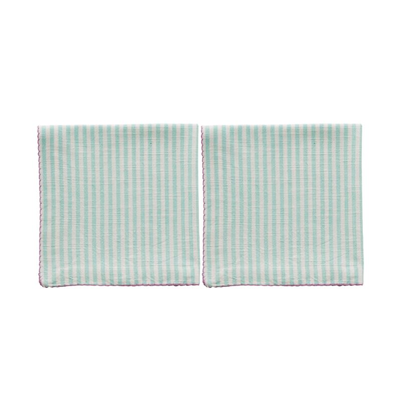 Seville Mint Stripe Napkins Set of 2