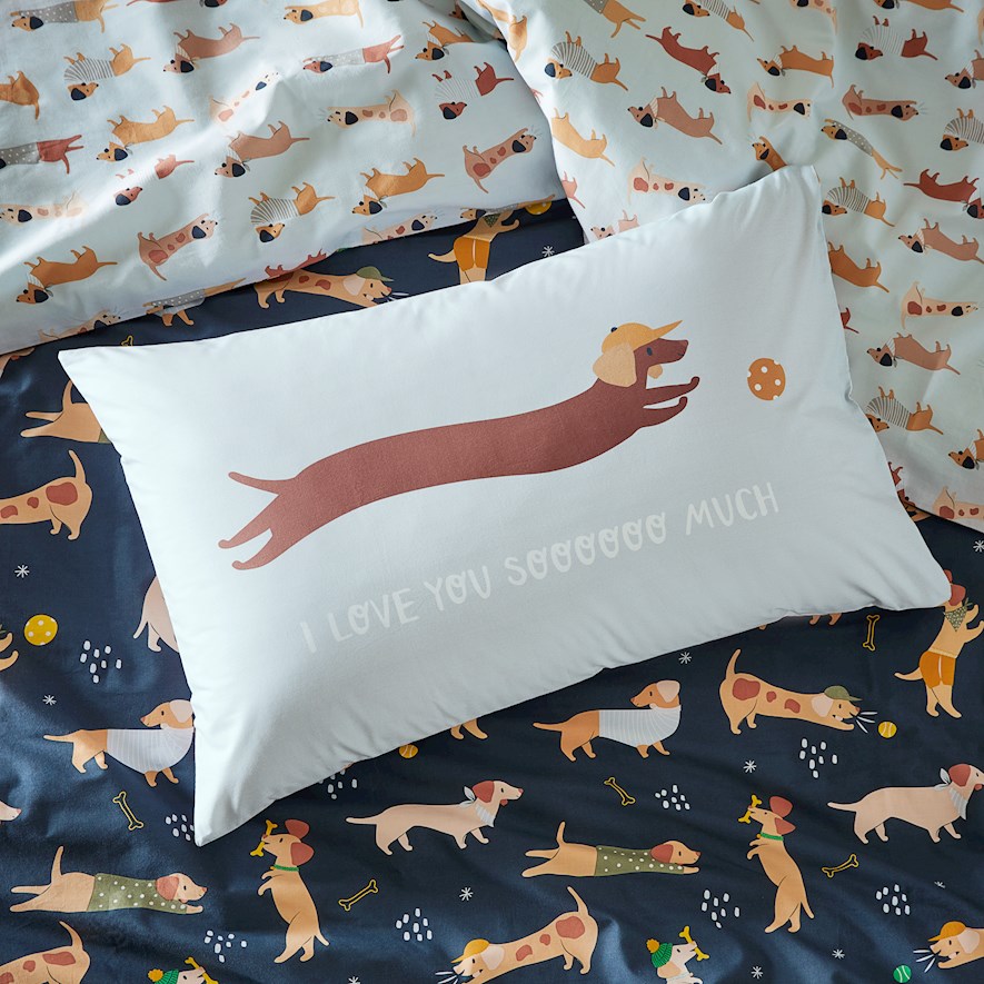 Dachshund I Love You So Much Sage Text Pillowcase